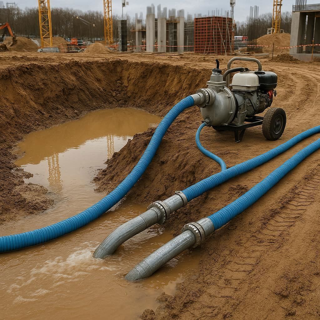 Водопонижение и осушение котлована в Куровском