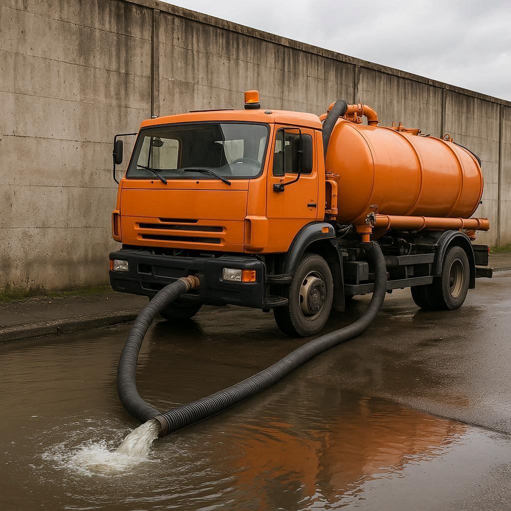 Откачка воды в Куровском