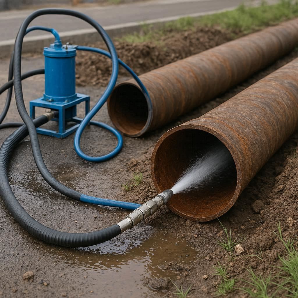 Гидродинамическая прочистка водопроводных труб в Куровском