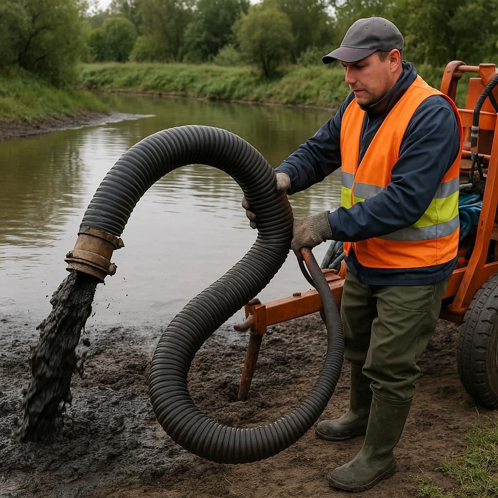 Очистка прудов и водоемов от ила в Куровском
