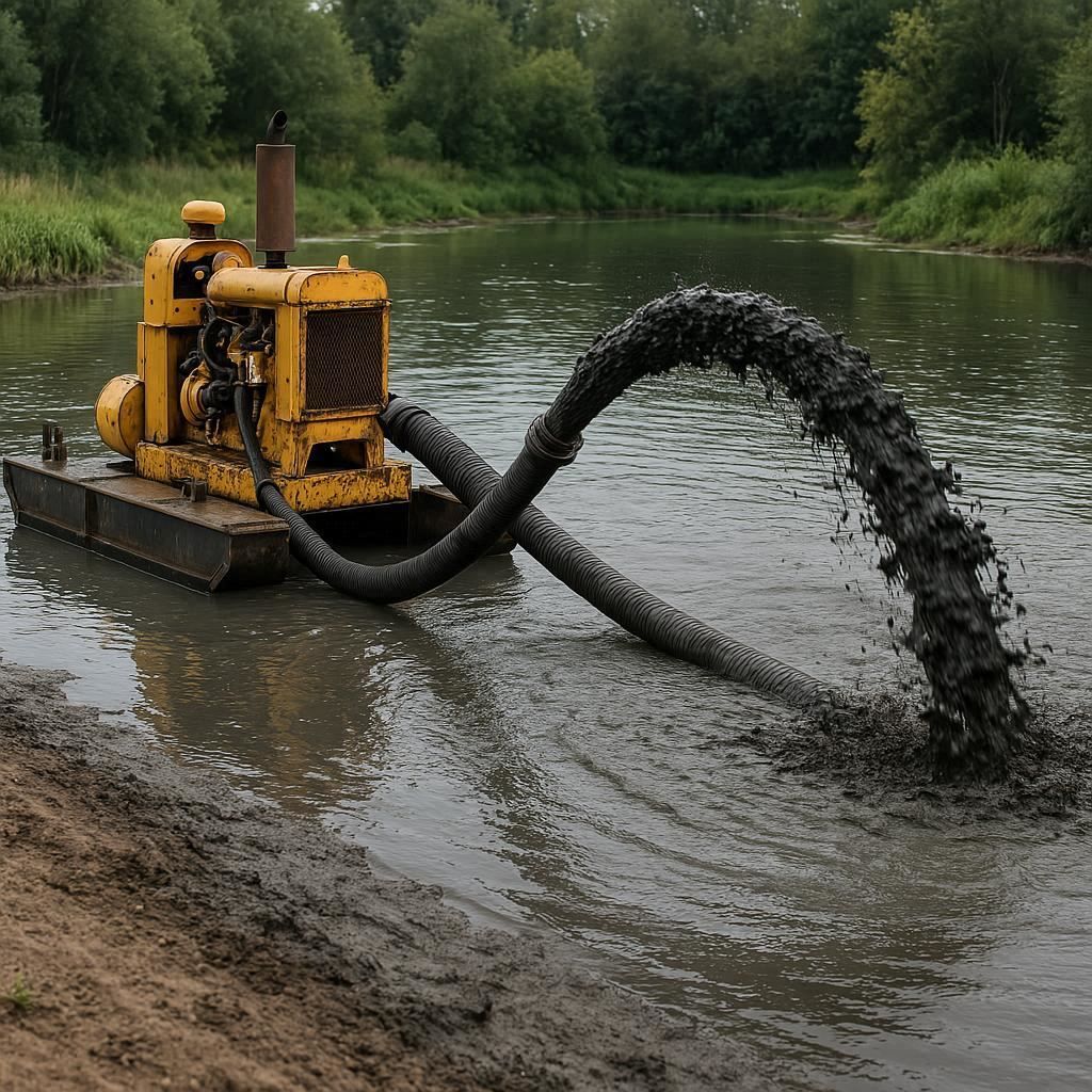 Очистка прудов и водоемов от ила в Куровском